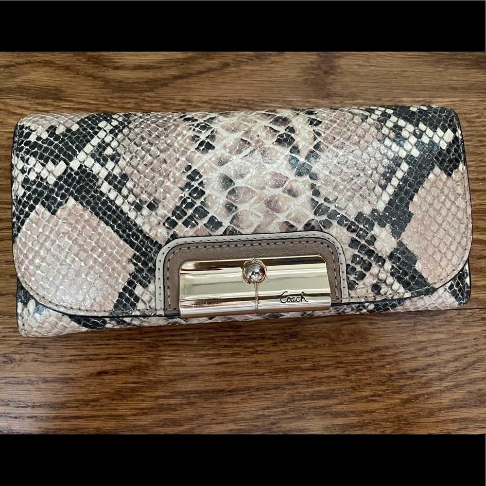 Coach Python Embossed Tri-fold Wallet